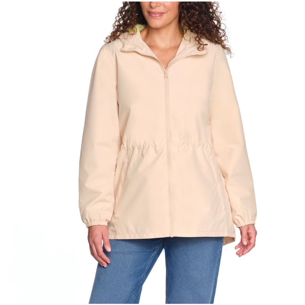 NWT Lands’ End Women's Cream Rain Jacket- XXL